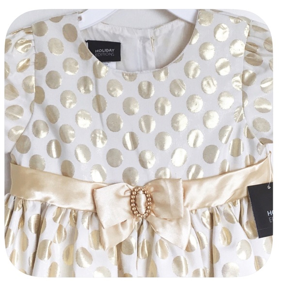 🌀SALE! 💗NWT Girls Sparkle Gold Dress - Picture 2 of 4